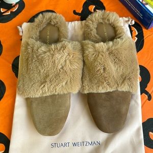 Stuart Weitzman furry mules